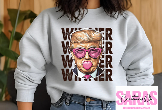 TRUMP WINNER BLOWING PINK BUBBLE Shirt