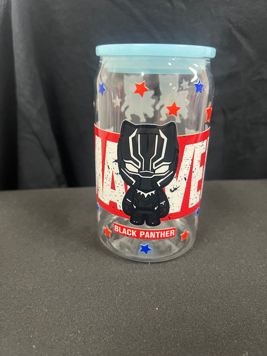 Black Panther Plastic Cup w/ Blue Lid RTS