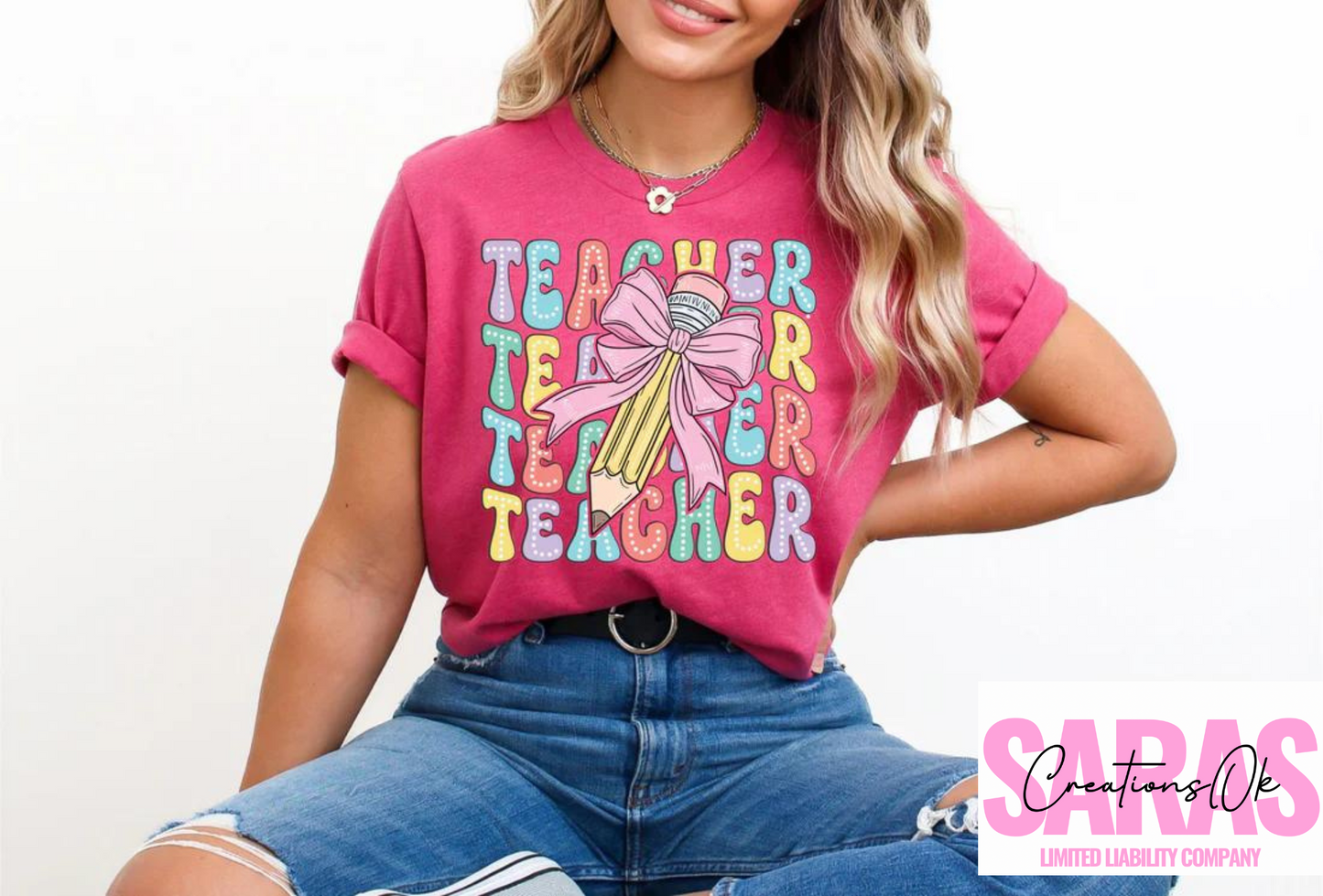 Coquette Pencil, Stacked Teacher Shirt