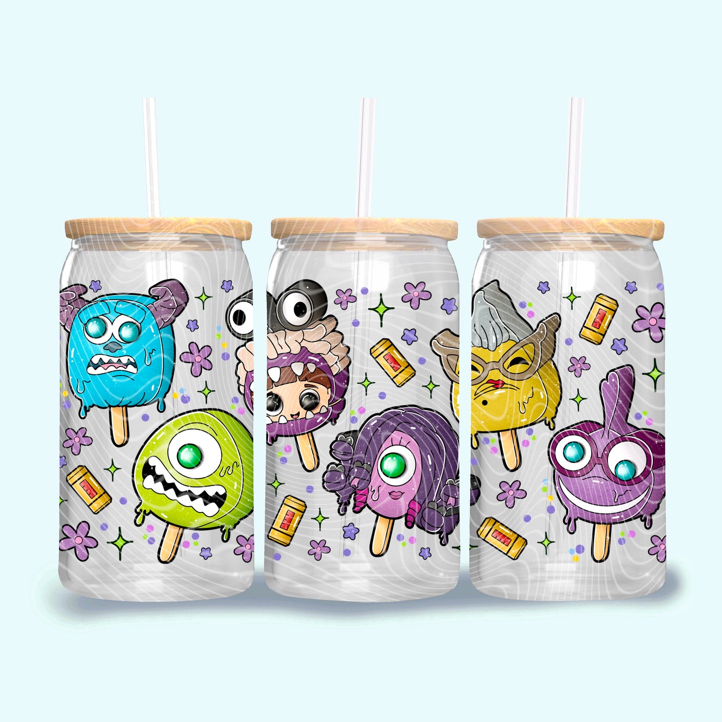 Monster Popsicle Glass Can Cup