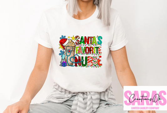 Santa's Favorite Nurse Shirt