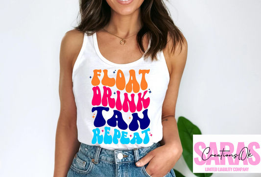 Float Drink Tan Repeat Tshirt