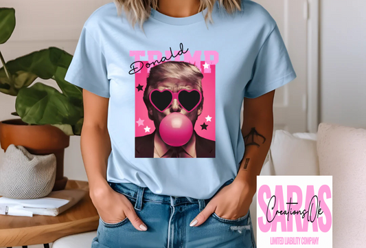 DONALD TRUMP PINK BUBBLE W/STARS BACKGROUND Shirt