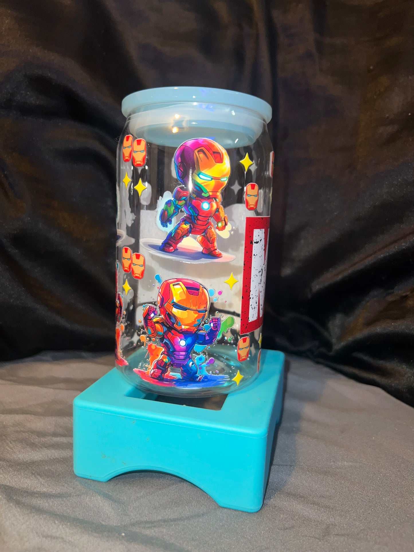 Iron Man Plastic Cup w/ Blue Lid RTS