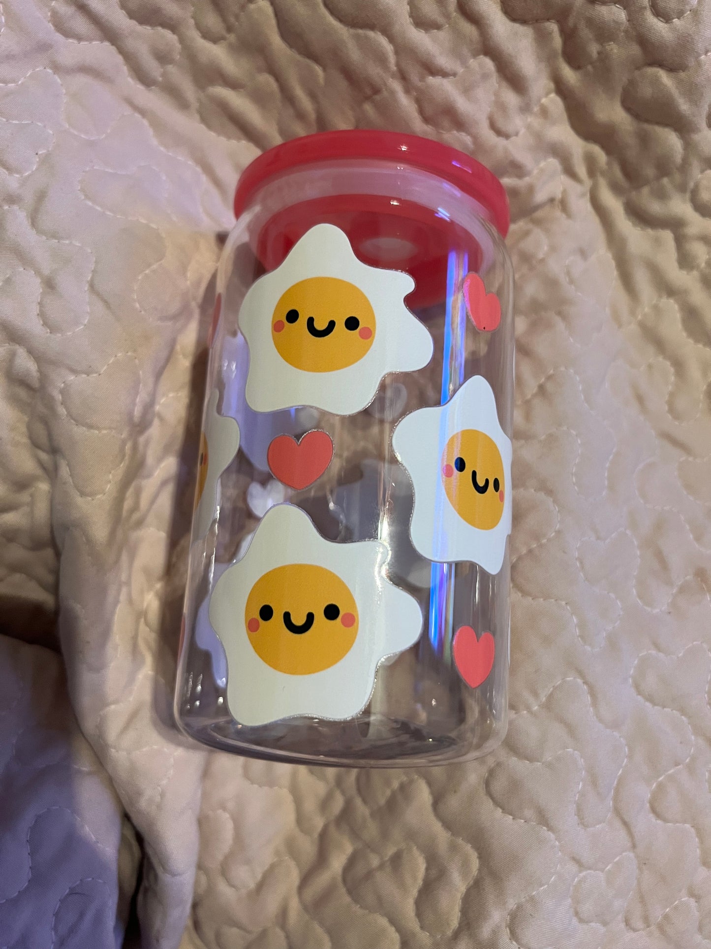 Eggs 16oz Plastic Can Cup RTS