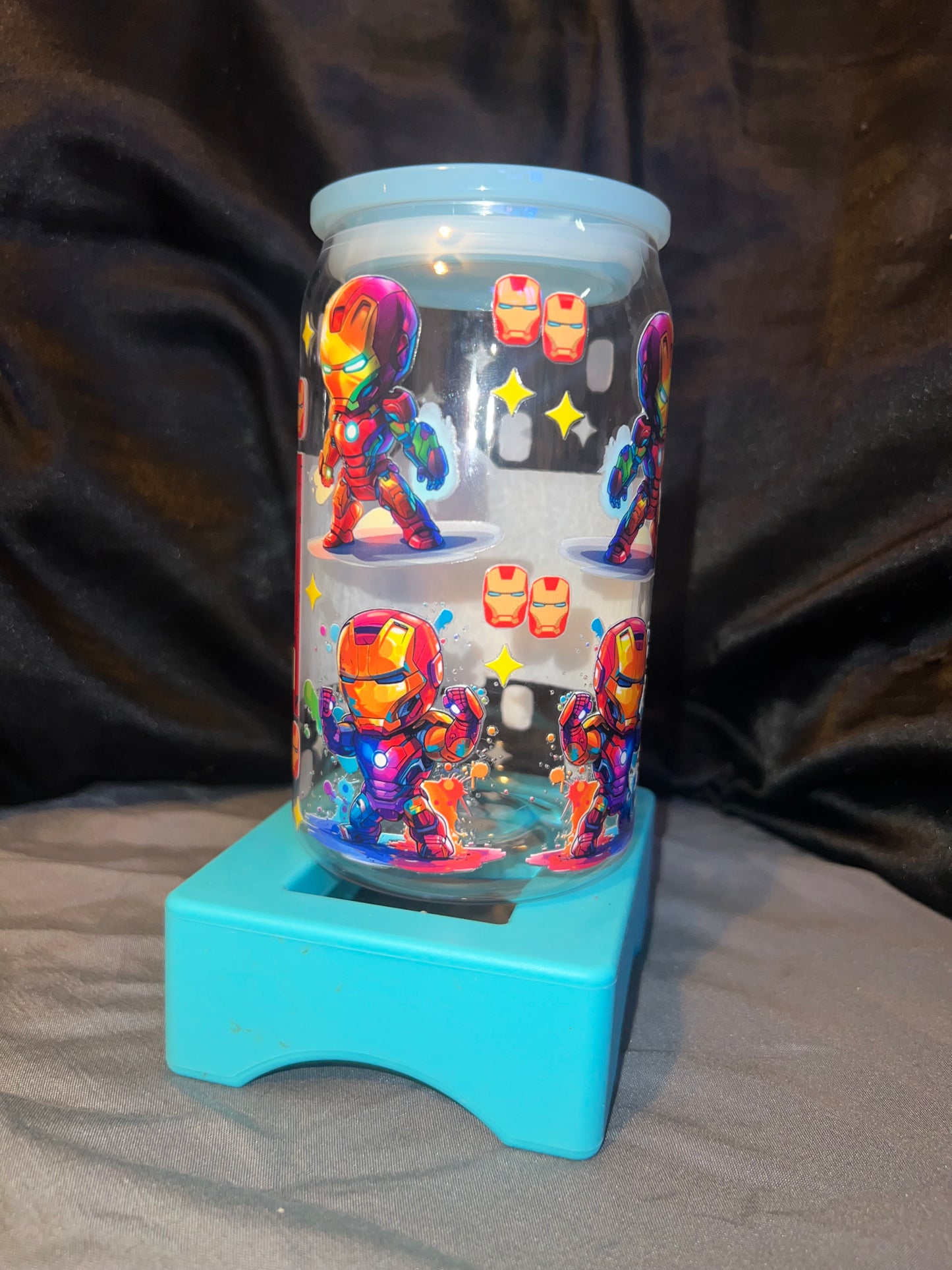 Iron Man Plastic Cup w/ Blue Lid RTS