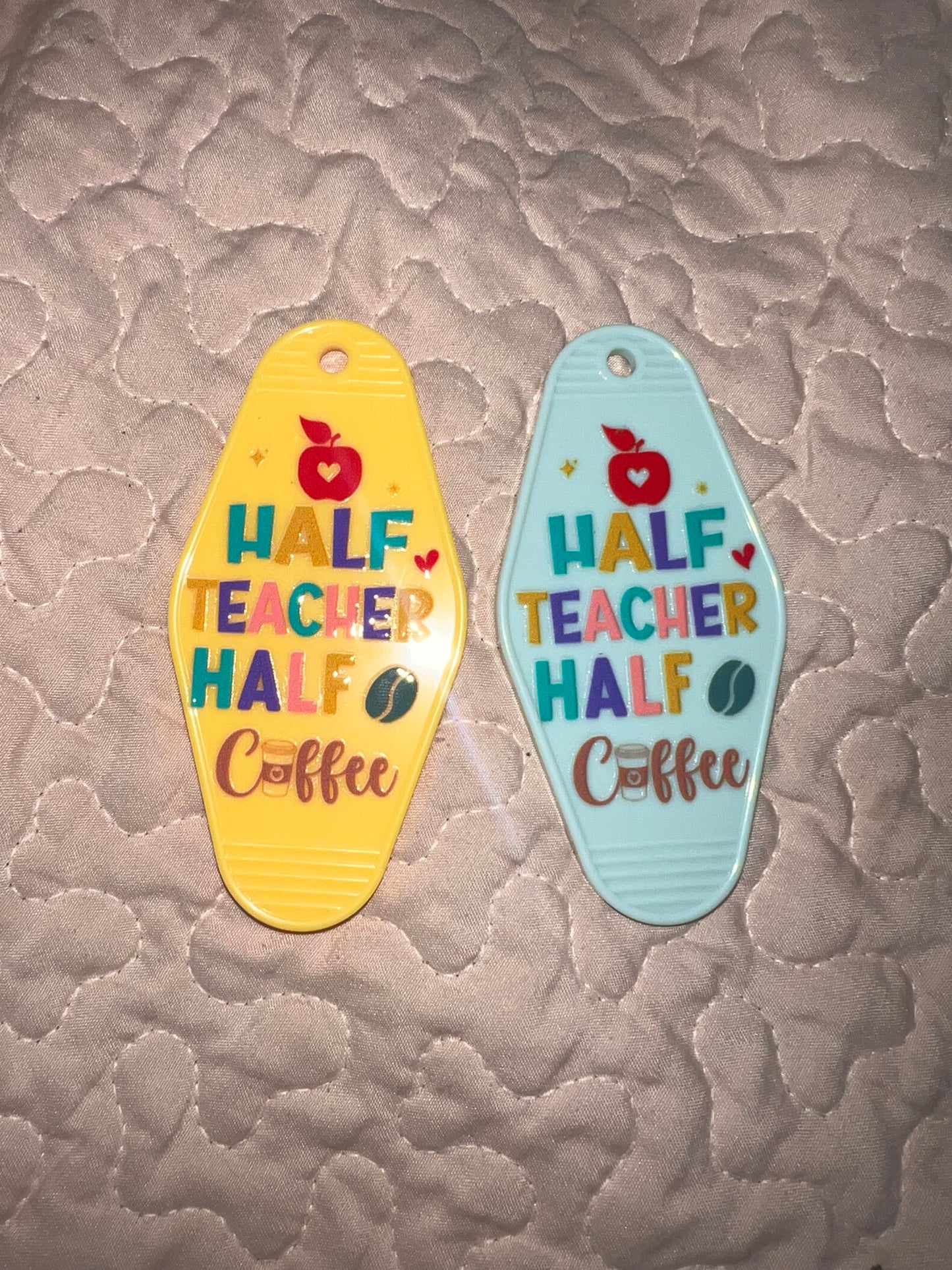 Half Teacher, Half Coffee Keychain