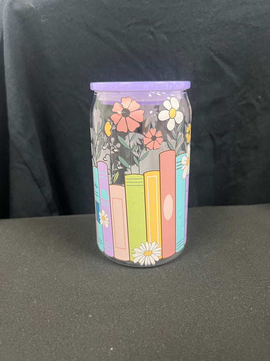 Books Plastic Cup w/ Purple Lid RTS