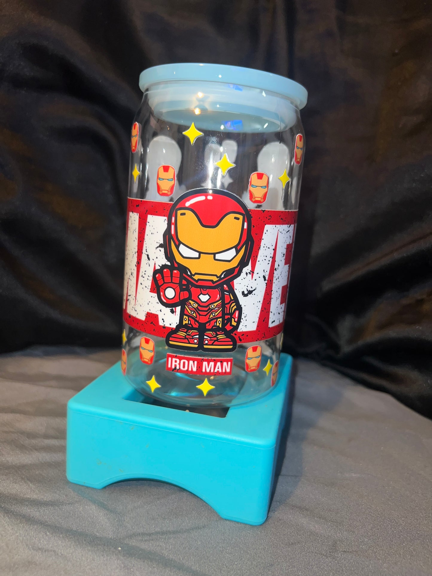 Iron Man Plastic Cup w/ Blue Lid RTS