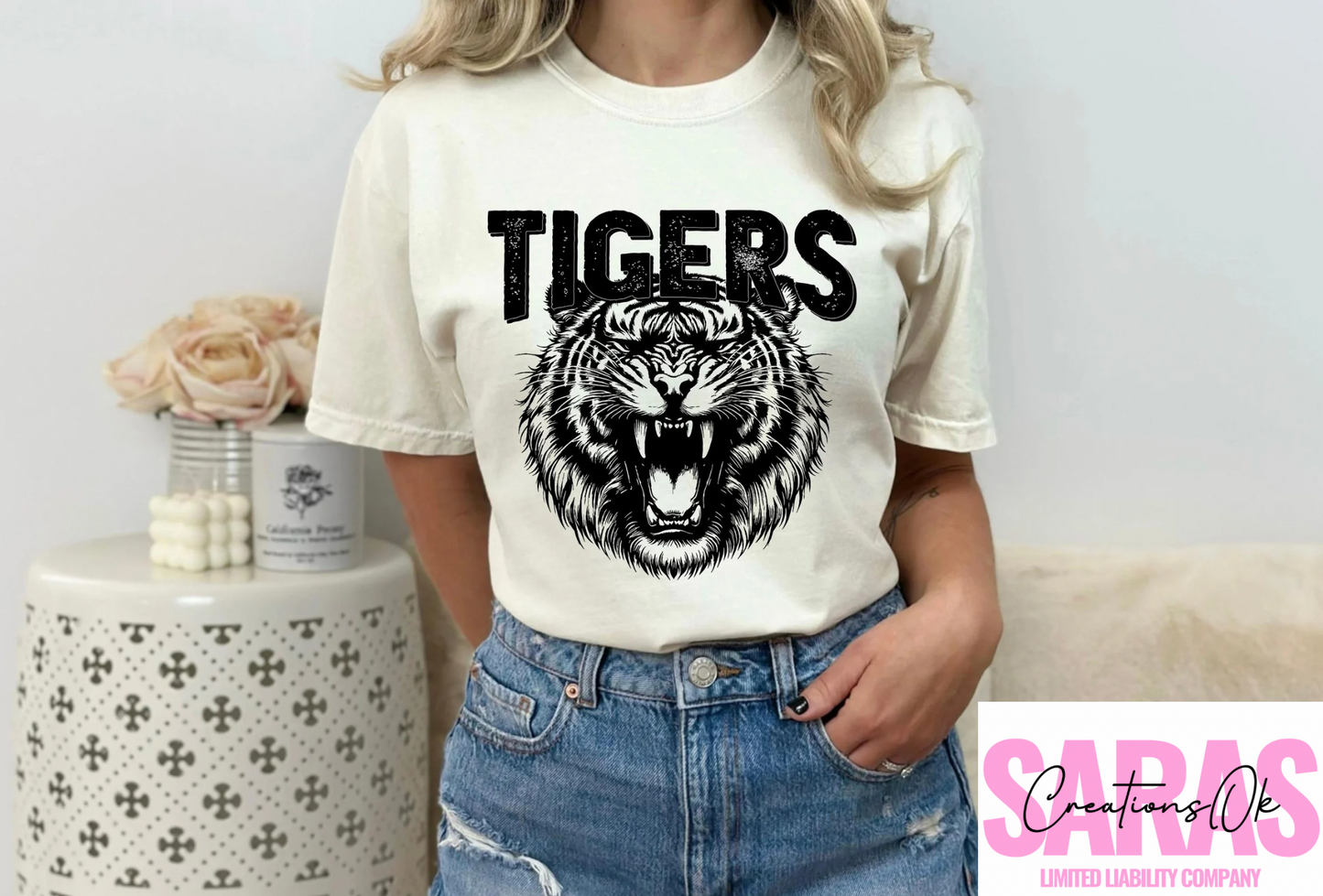 Black Tigers Mascot Game Day Tshirt