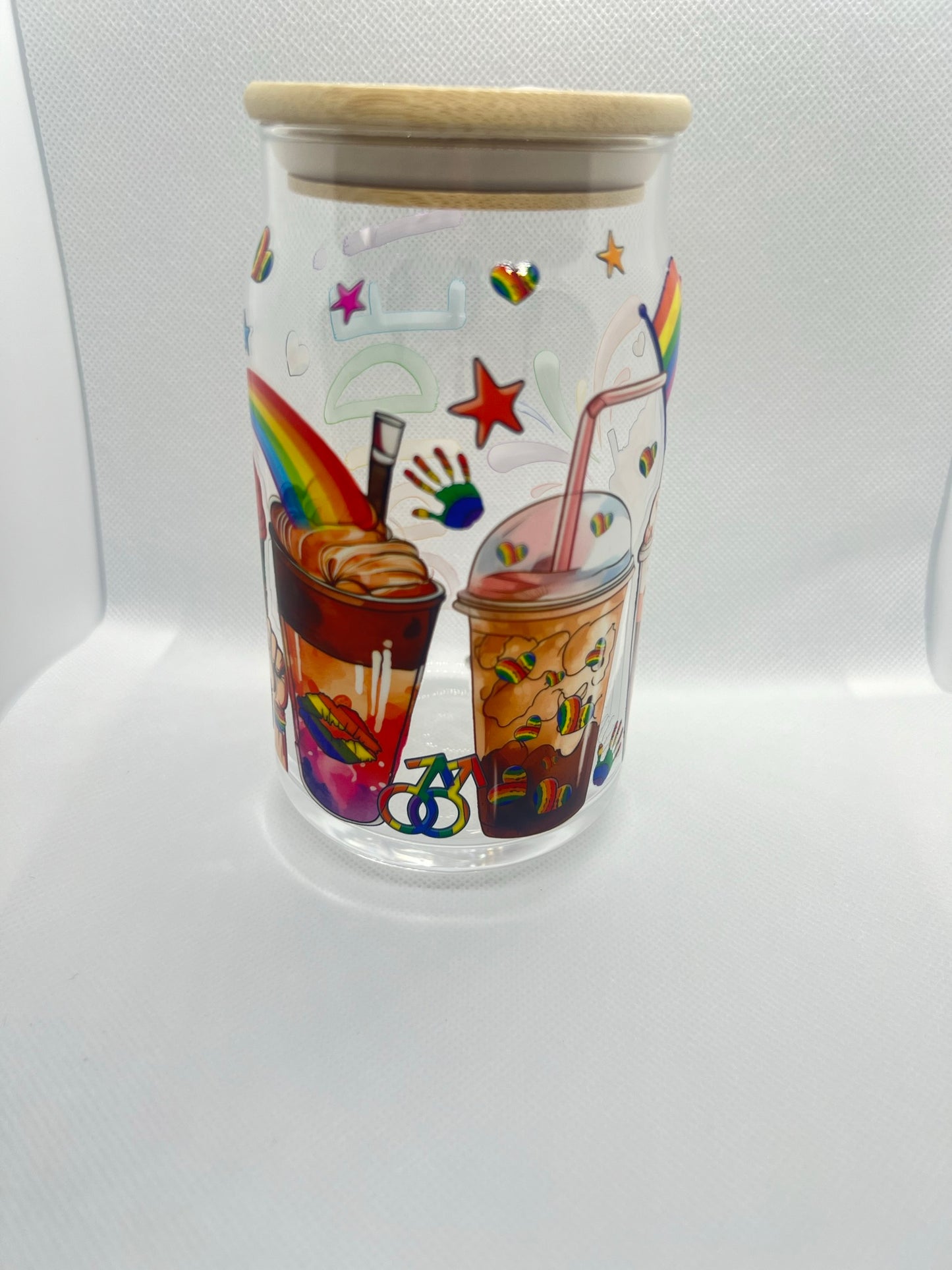 PRIDE 16oz Glass Can Cup