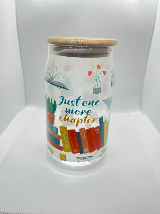 Just one more chapter 16oz Glass Can Cup