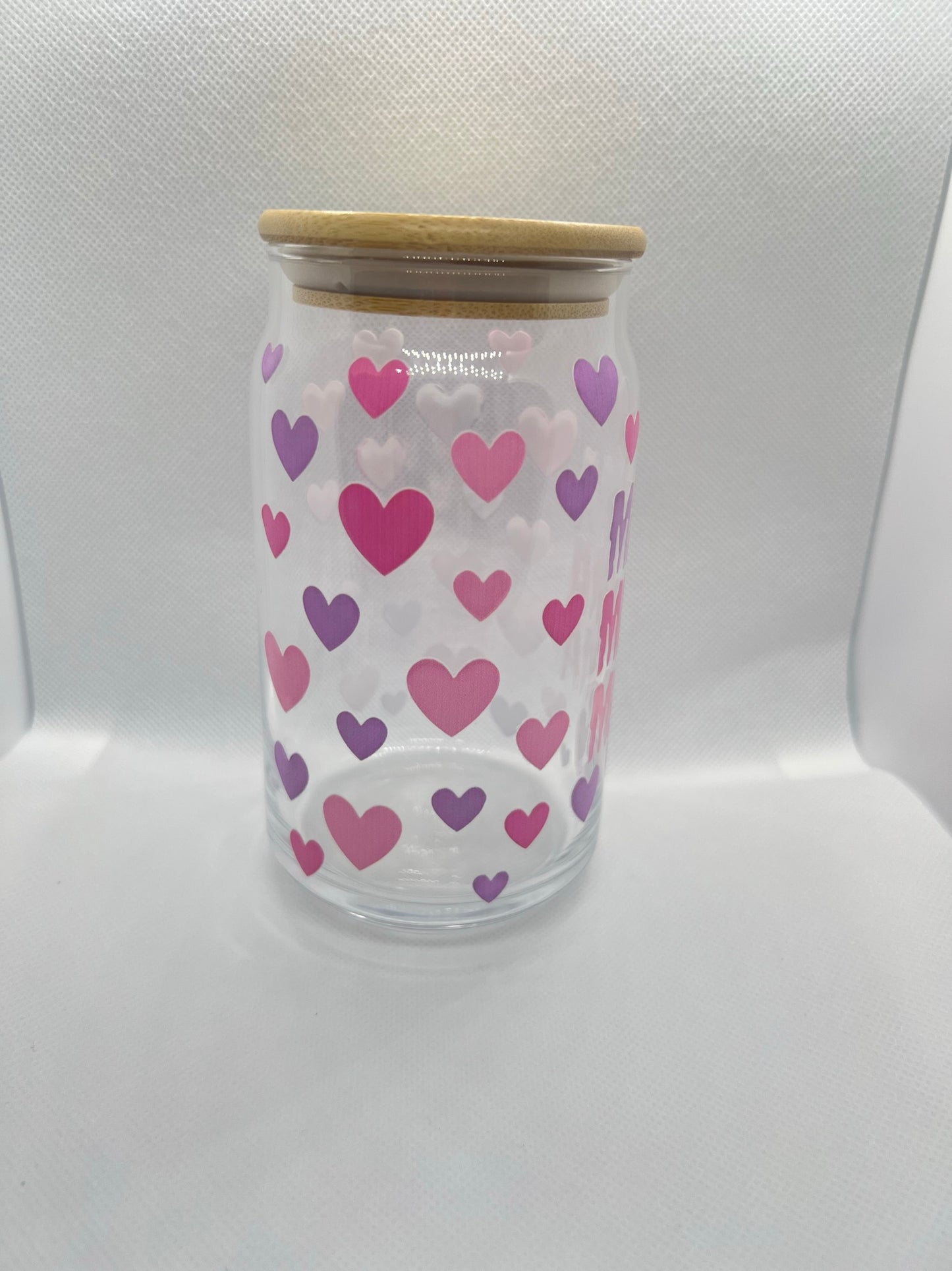 Pink and Purple Mama 16oz Glass Can Cup